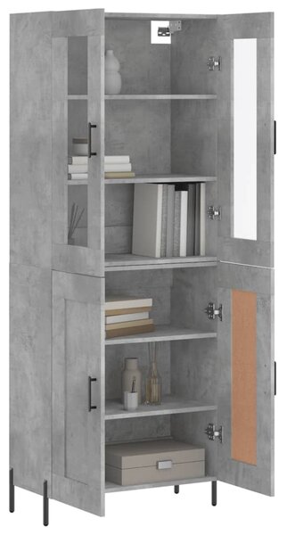 Skříň highboard betonově šedá 69,5x34x180 cm kompozitní dřevo 3198349