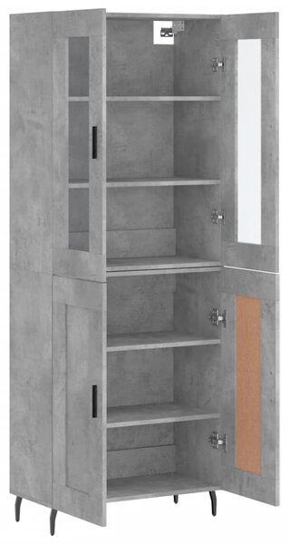 Skříň highboard betonově šedá 69,5x34x180 cm kompozitní dřevo 3198357