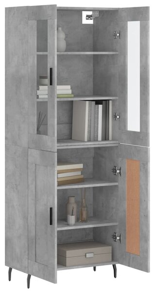 Skříň highboard betonově šedá 69,5x34x180 cm kompozitní dřevo 3198357