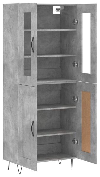 Skříň highboard betonově šedá 69,5x34x180 cm kompozitní dřevo 3198373