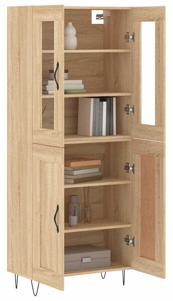 Skříň highboard dub sonoma 69,5 x 34 x 180 cm kompozitní dřevo 3198372