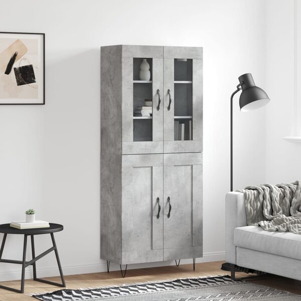 Skříň highboard betonově šedá 69,5x34x180 cm kompozitní dřevo 3198373