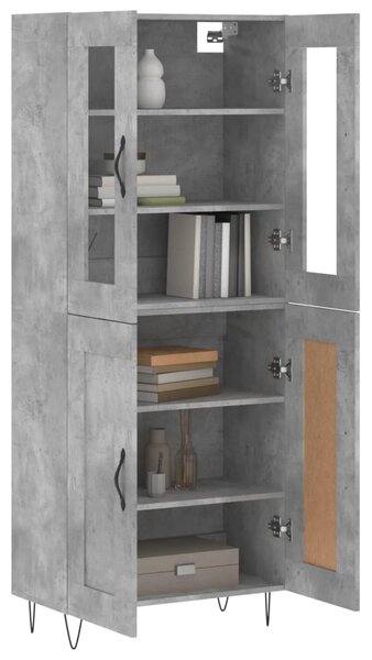 Skříň highboard betonově šedá 69,5x34x180 cm kompozitní dřevo 3198373