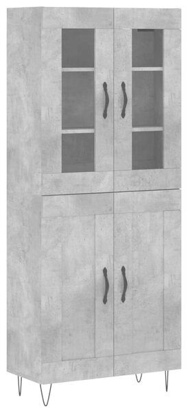 Skříň highboard betonově šedá 69,5x34x180 cm kompozitní dřevo 3198373