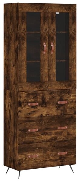 Skříň highboard kouřový dub 69,5 x 34 x 180 cm kompozitní dřevo 3198382