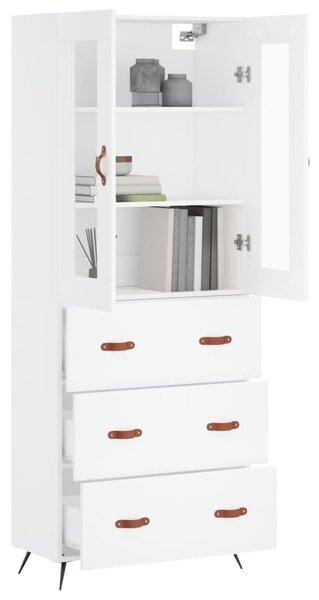 Skříň highboard bílá 69,5 x 34 x 180 cm kompozitní dřevo 3198377
