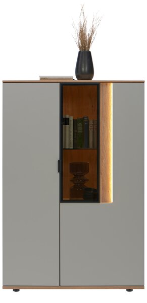 VYSOKÁ KOMODA, barvy dubu, světle šedá, 92,9/136,6/42 cm Dieter Knoll - Vysoké komody