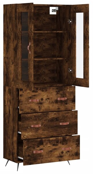 Skříň highboard kouřový dub 69,5 x 34 x 180 cm kompozitní dřevo 3198382