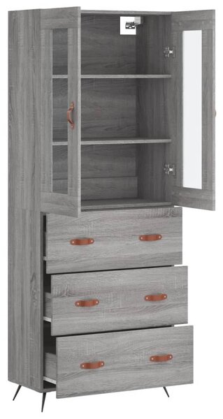 Skříň highboard šedá sonoma 69,5 x 34 x 180 cm kompozitní dřevo 3198383