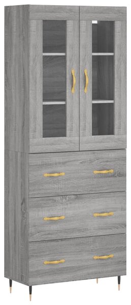 Skříň highboard šedá sonoma 69,5 x 34 x 180 cm kompozitní dřevo 3198391