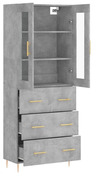Skříň highboard betonově šedá 69,5x34x180 cm kompozitní dřevo 3198397