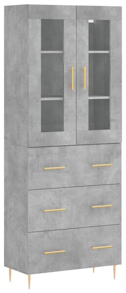 Skříň highboard betonově šedá 69,5x34x180 cm kompozitní dřevo 3198397