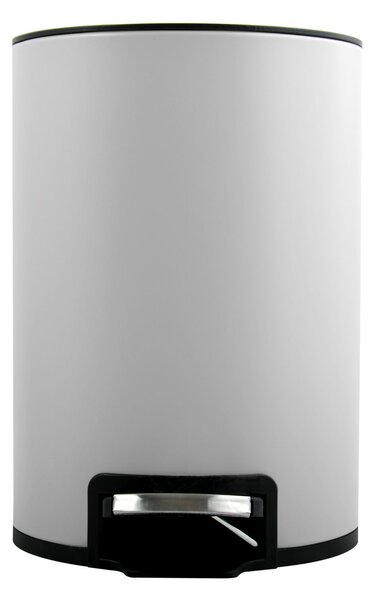 Spirella pedálový odpadkový koš RIKU, matná bílá, ocel, 5 L