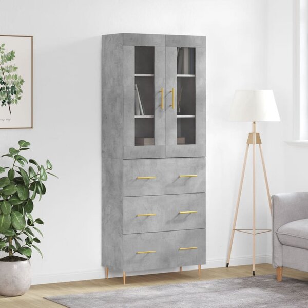 Skříň highboard betonově šedá 69,5x34x180 cm kompozitní dřevo 3198397