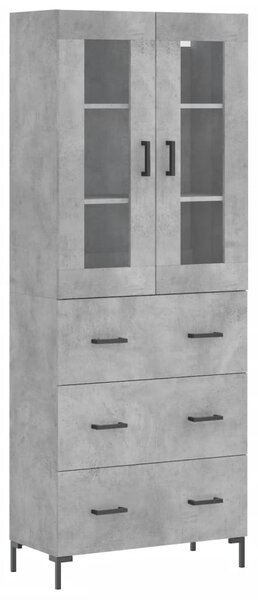 Skříň highboard betonově šedá 69,5x34x180 cm kompozitní dřevo 3198405