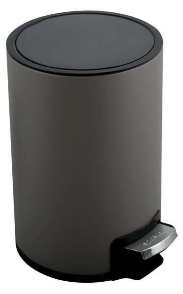 Spirella pedálový odpadkový koš RIKU, šedá, ocel, 5 L