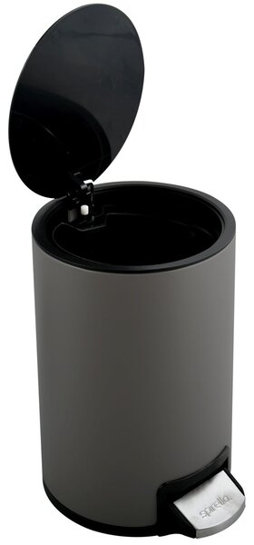 Spirella pedálový odpadkový koš RIKU, šedá, ocel, 5 L