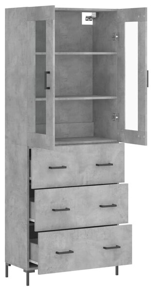 Skříň highboard betonově šedá 69,5x34x180 cm kompozitní dřevo 3198405