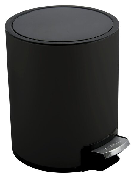 Spirella pedálový odpadkový koš RIKU, matná černá, ocel, 3 L