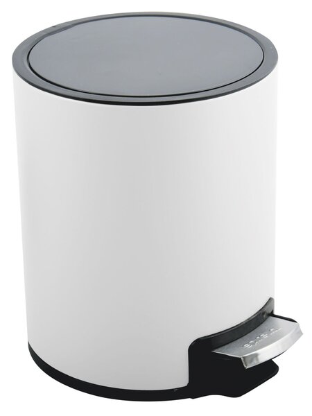 Spirella pedálový odpadkový koš RIKU, matná bílá, ocel, 3 L