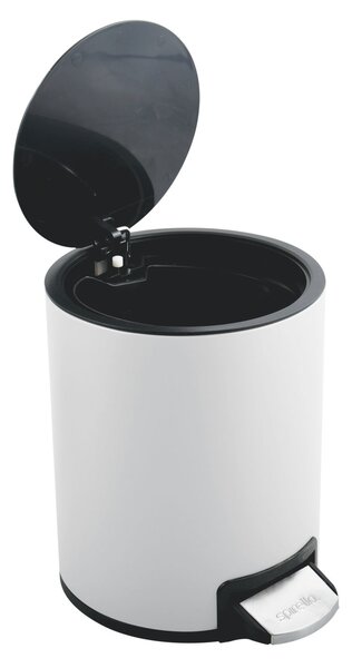 Spirella pedálový odpadkový koš RIKU, matná bílá, ocel, 3 L