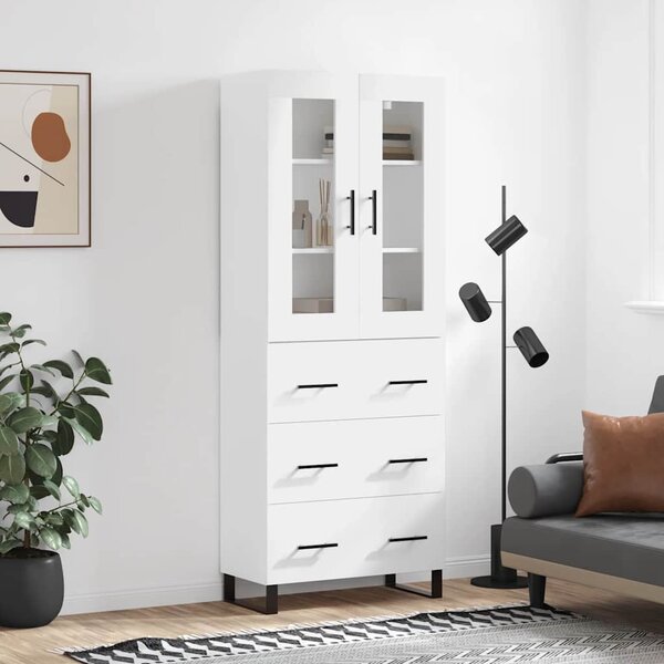 Skříň highboard bílá 69,5 x 34 x 180 cm kompozitní dřevo 3198425