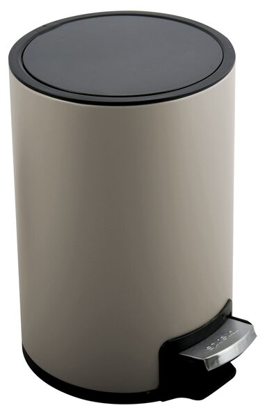 Spirella pedálový odpadkový koš RIKU, šedohnědá, ocel, 5 L