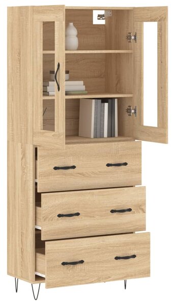 Skříň highboard dub sonoma 69,5 x 34 x 180 cm kompozitní dřevo 3198436