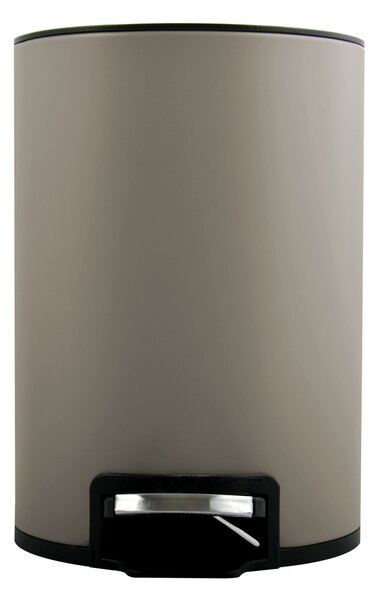 Spirella pedálový odpadkový koš RIKU, šedohnědá, ocel, 5 L