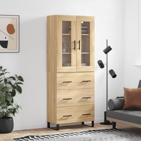 Skříň highboard dub sonoma 69,5 x 34 x 180 cm kompozitní dřevo 3198428