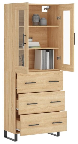 Skříň highboard dub sonoma 69,5 x 34 x 180 cm kompozitní dřevo 3198428