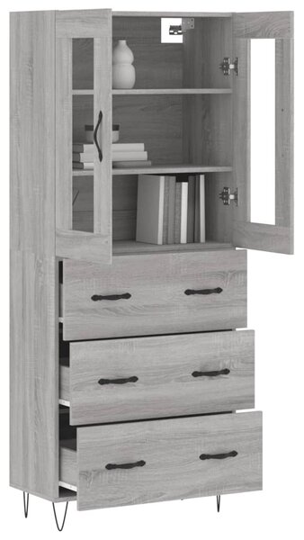 Skříň highboard šedá sonoma 69,5 x 34 x 180 cm kompozitní dřevo 3198439