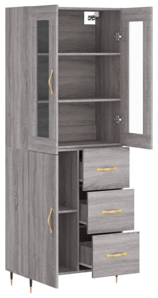 Skříň highboard šedá sonoma 69,5 x 34 x 180 cm kompozitní dřevo 3198455