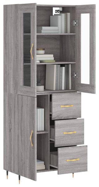 Skříň highboard šedá sonoma 69,5 x 34 x 180 cm kompozitní dřevo 3198455