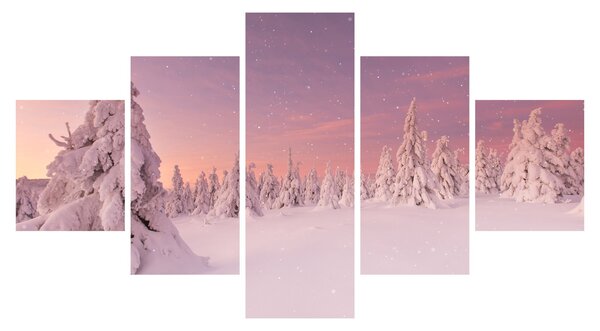Obraz - Stromy pod sněhovou přikrývkou (125x70 cm)