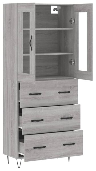 Skříň highboard šedá sonoma 69,5 x 34 x 180 cm kompozitní dřevo 3198439