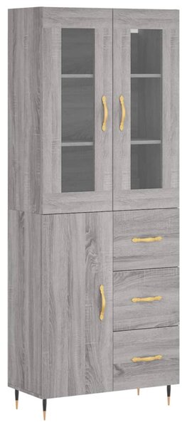 Skříň highboard šedá sonoma 69,5 x 34 x 180 cm kompozitní dřevo 3198455
