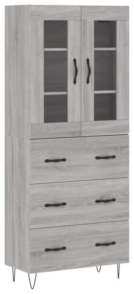 Skříň highboard šedá sonoma 69,5 x 34 x 180 cm kompozitní dřevo 3198439