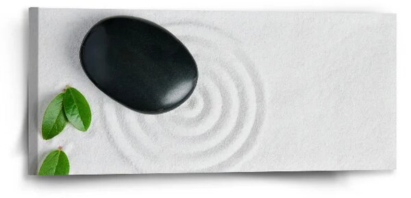 Sablio Obraz Listy a kámen - 110x50 cm