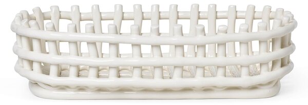 Keramický koš Oval Off White