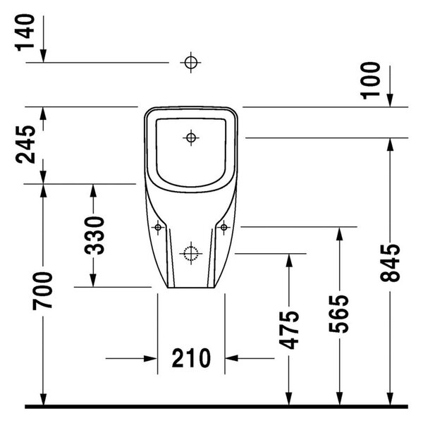 Duravit D-Code - Pisoár, bílá lesklá 0828300000