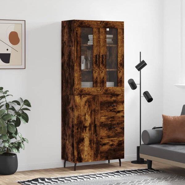 Skříň highboard kouřový dub 69,5 x 34 x 180 cm kompozitní dřevo 3198486