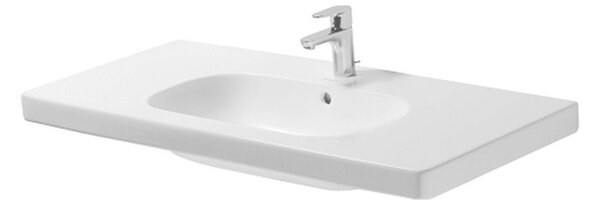 Duravit D-Code - Umyvadlo s přepadem 1050x480 mm, 1 otvor pro baterii propíchnutý, bílá 0342100002