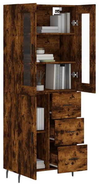 Skříň highboard kouřový dub 69,5 x 34 x 180 cm kompozitní dřevo 3198486