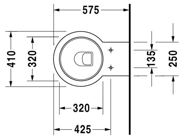 Duravit Starck 1 - Závěsné WC, 410 x 575 mm, bílé 0210090064