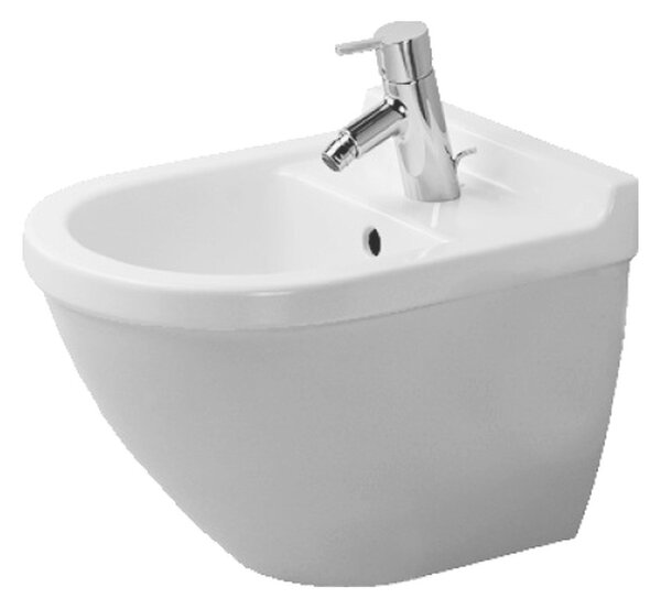 Duravit Starck 3 - Závěsný bidet Compact, 1 otvor pro armaturu propíchnutý, 360 x 475 mm, bílý 2281150000