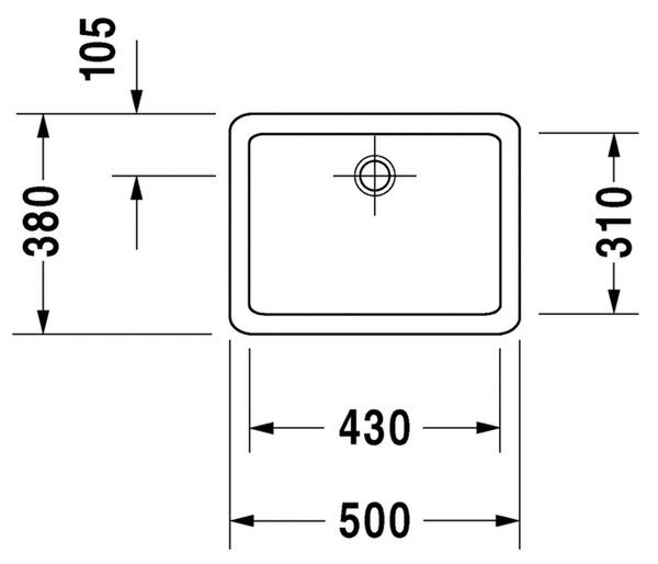 Duravit Vero - Umyvadlová mísa 500x380 mm, bílá 0455500000