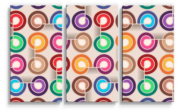 Sablio Obraz - 3-dílný Barevné spirály - 120x80 cm