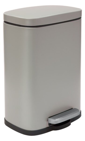 Spirella pedálový odpadkový koš AKIRA, matná šedo-hnědá, ocel, soft-close, 12 L