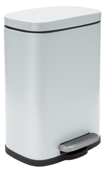 Spirella pedálový odpadkový koš AKIRA, matná bílá, ocel, soft-close, 12 L